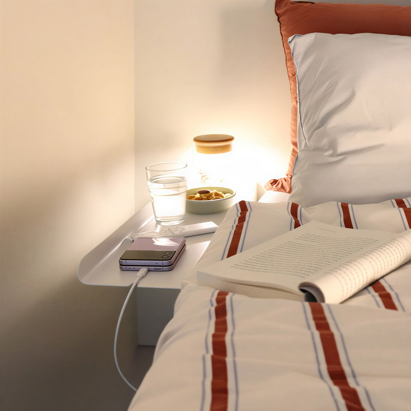 Blanc Bed Gap Side Shelf