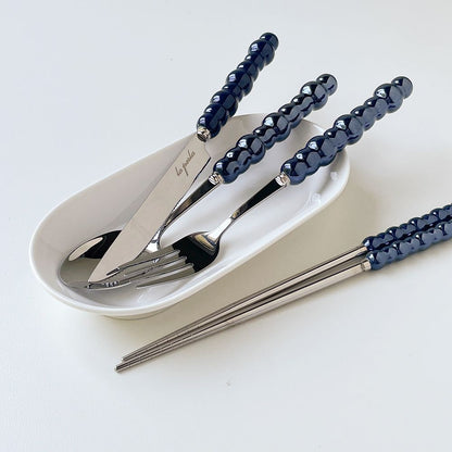 Bead Handle Cutlery 4-Piece Dinner Set