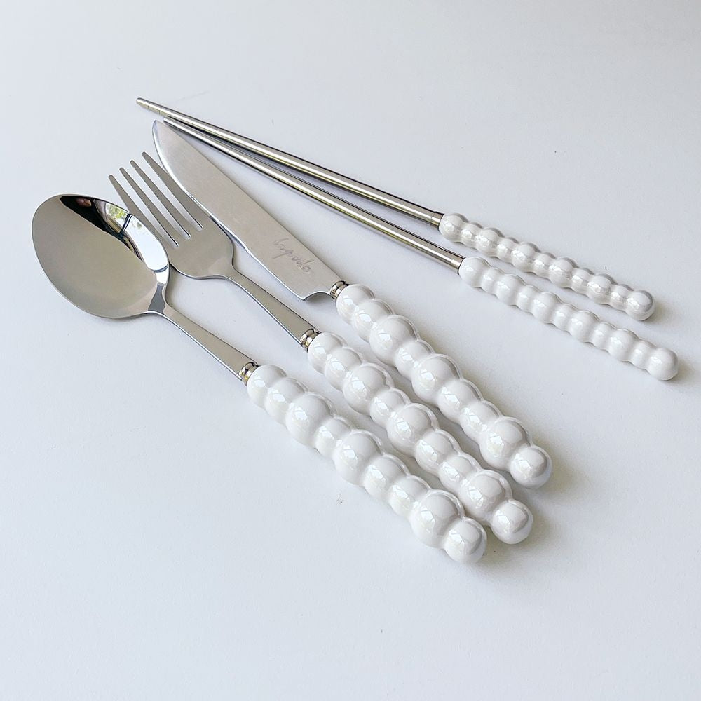 Bead Handle Cutlery 4-Piece Dinner Set