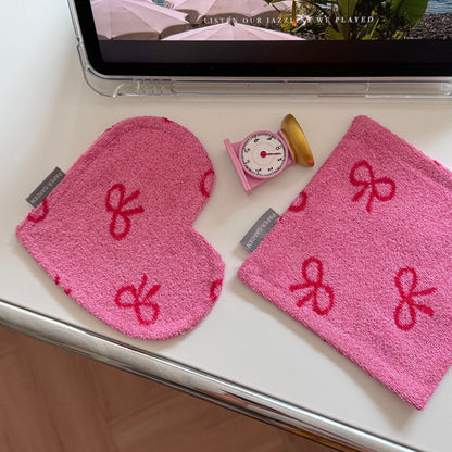 Ribbon Terry Heart Coaster
