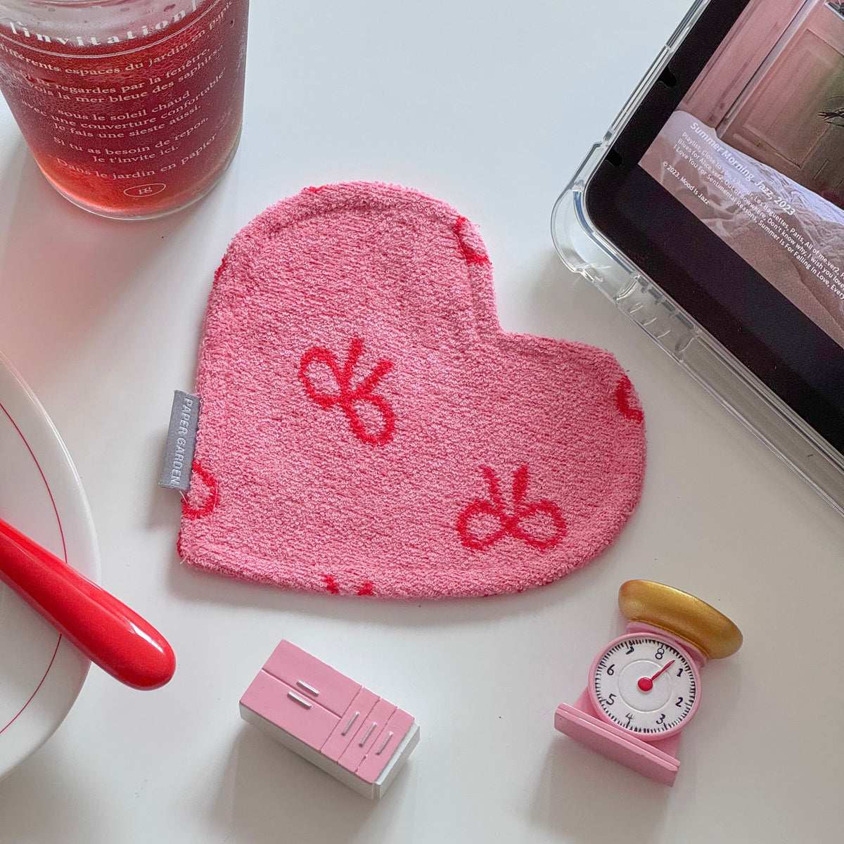 Ribbon Terry Heart Coaster