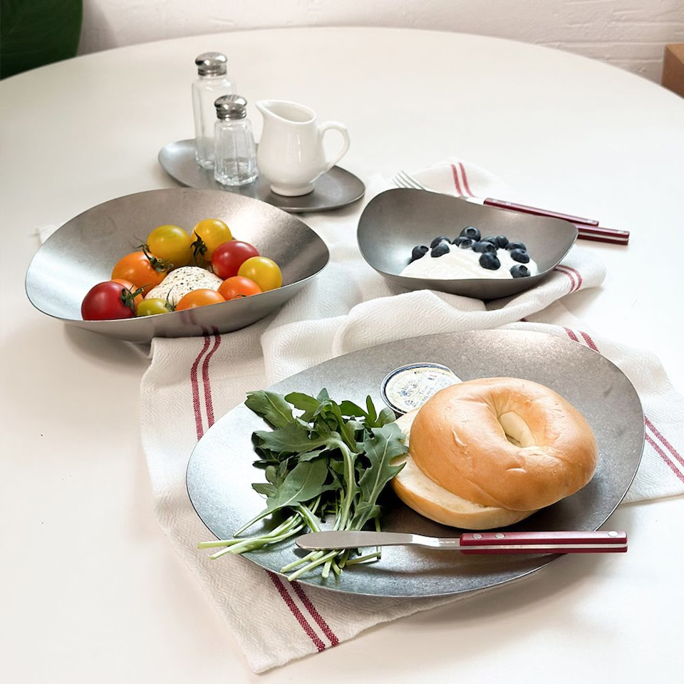 Agueda Vintage Stainless Steel Trianglular Narrow Bowl