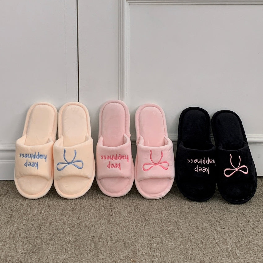 Soft Ribbon Home Slippers