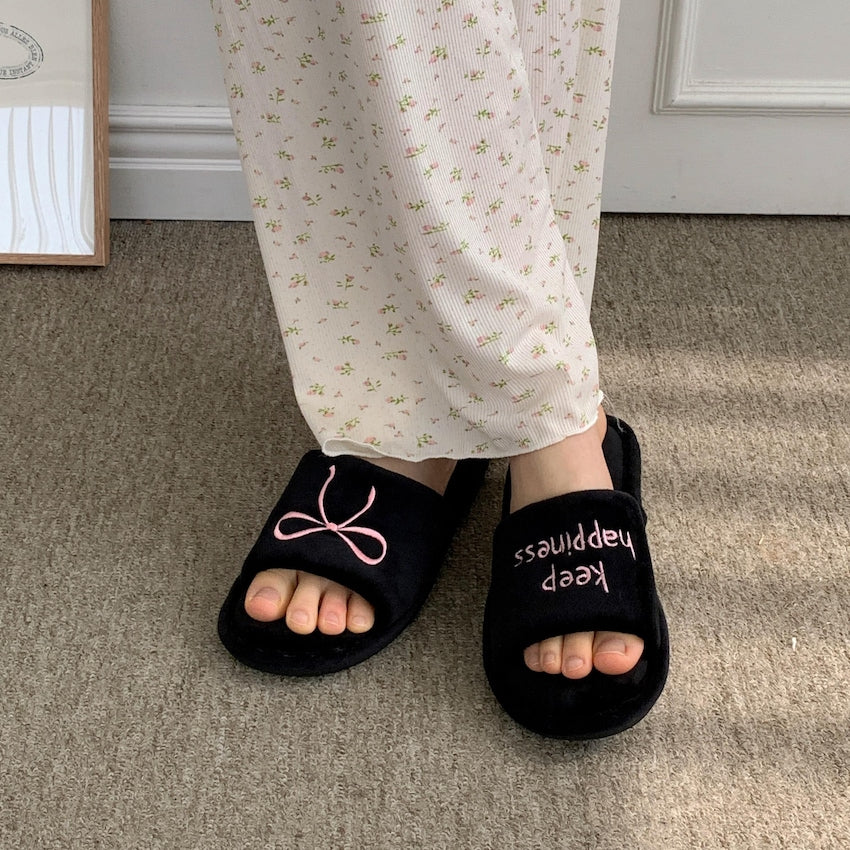 Soft Ribbon Home Slippers