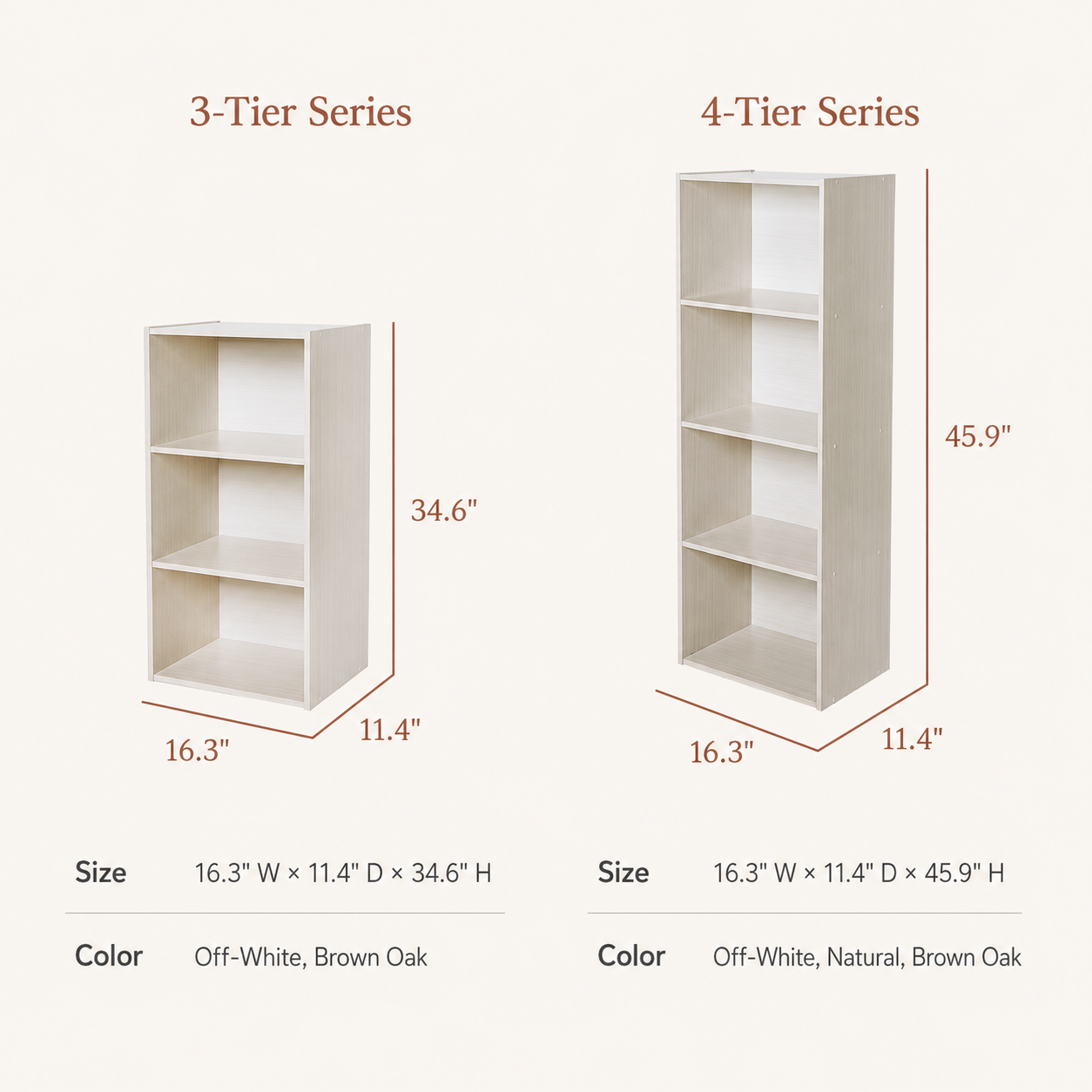 Modern Wood Bookcase & Storage Shelf