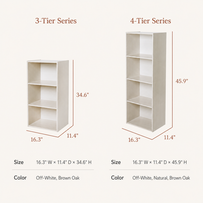 Modern Wood Bookcase & Storage Shelf