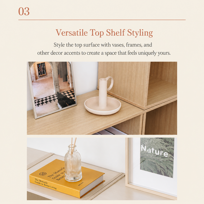 Modern Wood Bookcase & Storage Shelf