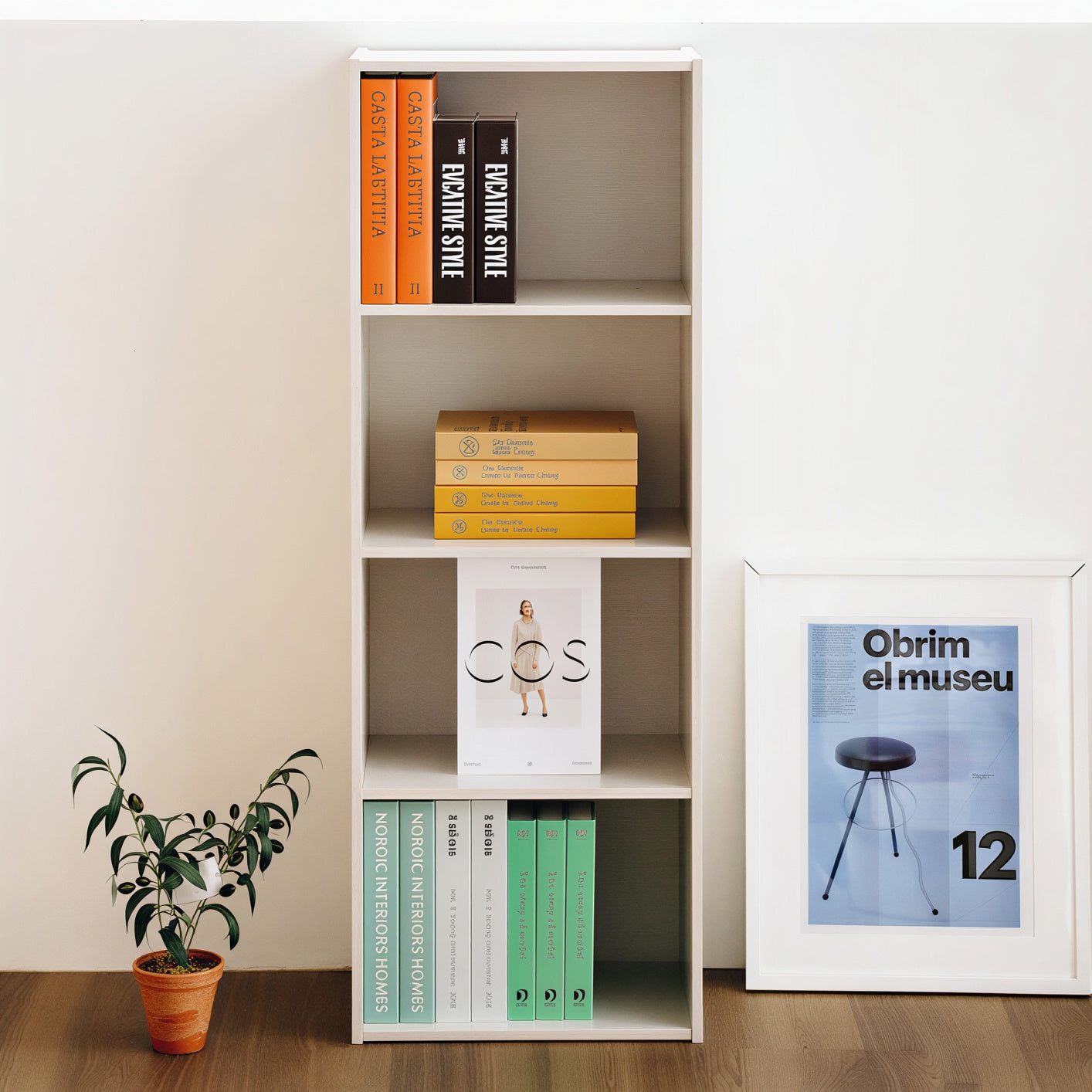 Modern Wood Bookcase & Storage Shelf