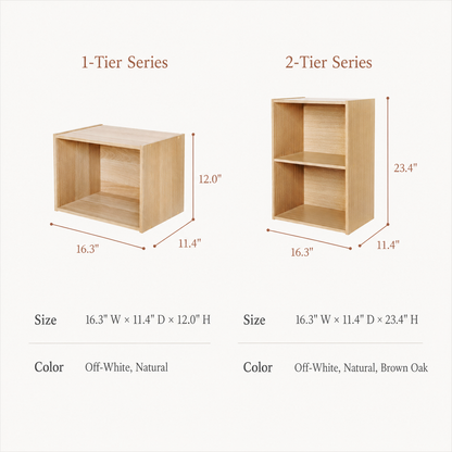 Modern Wood Bookcase & Storage Shelf