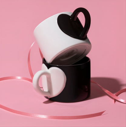 Heart Signal Hug Ceramic Mug (Set of 2)