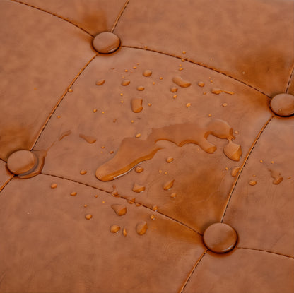 Buttoned Leather Bench