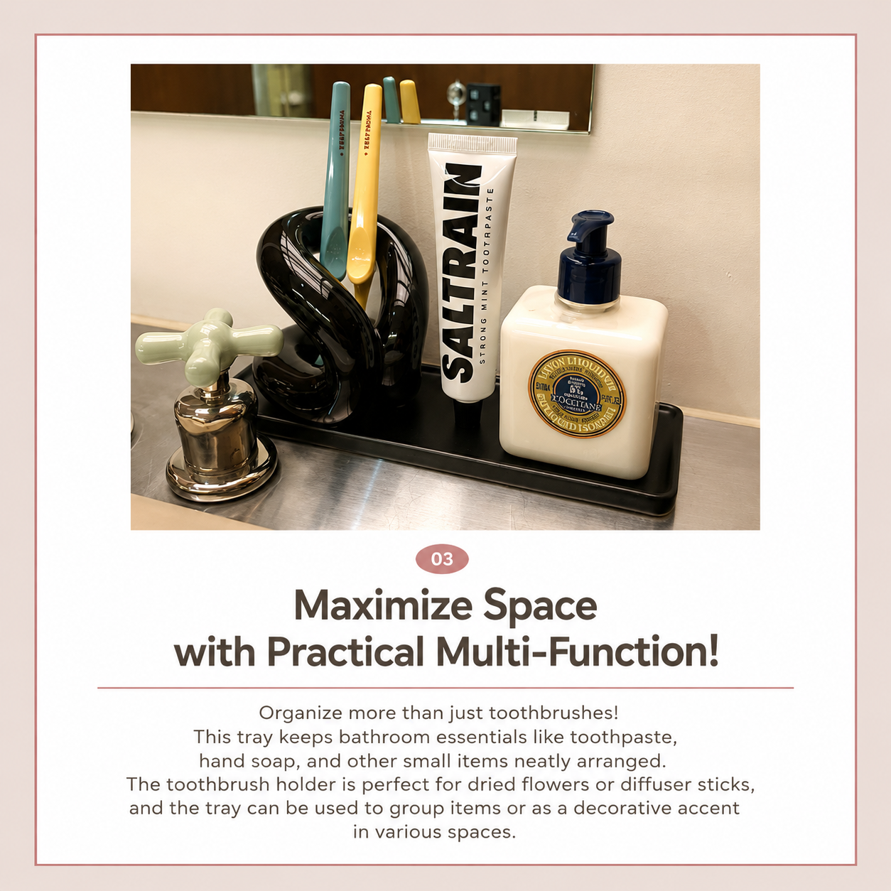 Ceramic Toothbrush Holder and Tray Set