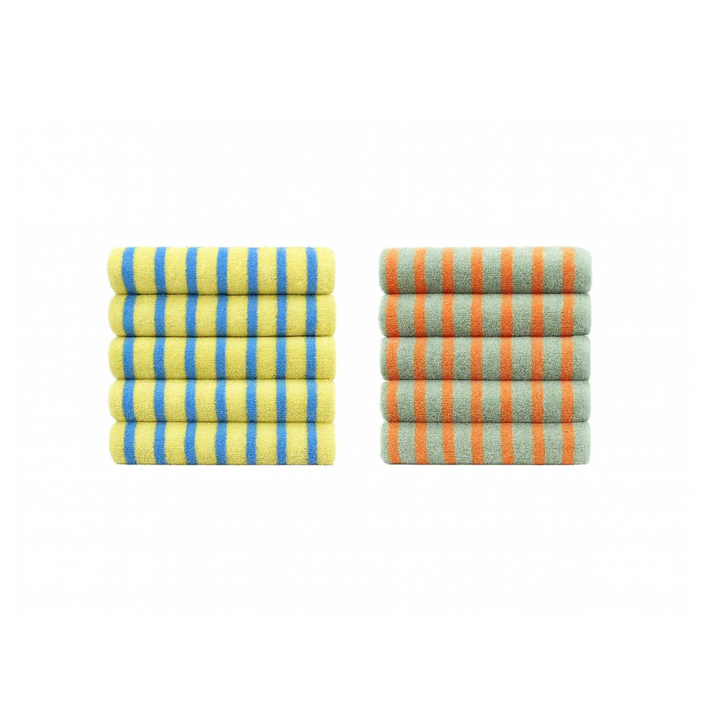 Checkerboard & Stripe Hotel Bath Towel Set (10-Pack)