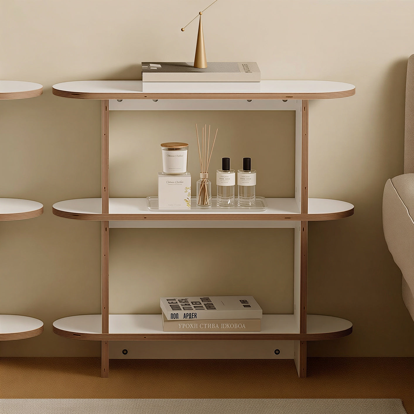 Olive Round 3-Tier Storage Shelf