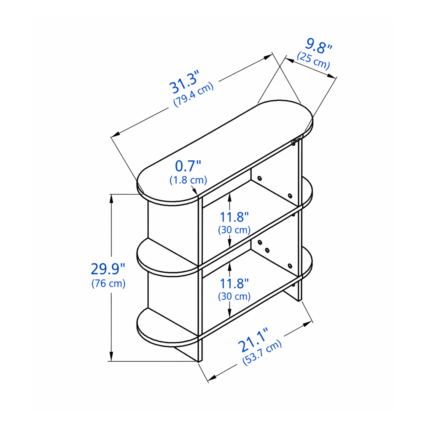 Olive Round 3-Tier Storage Shelf
