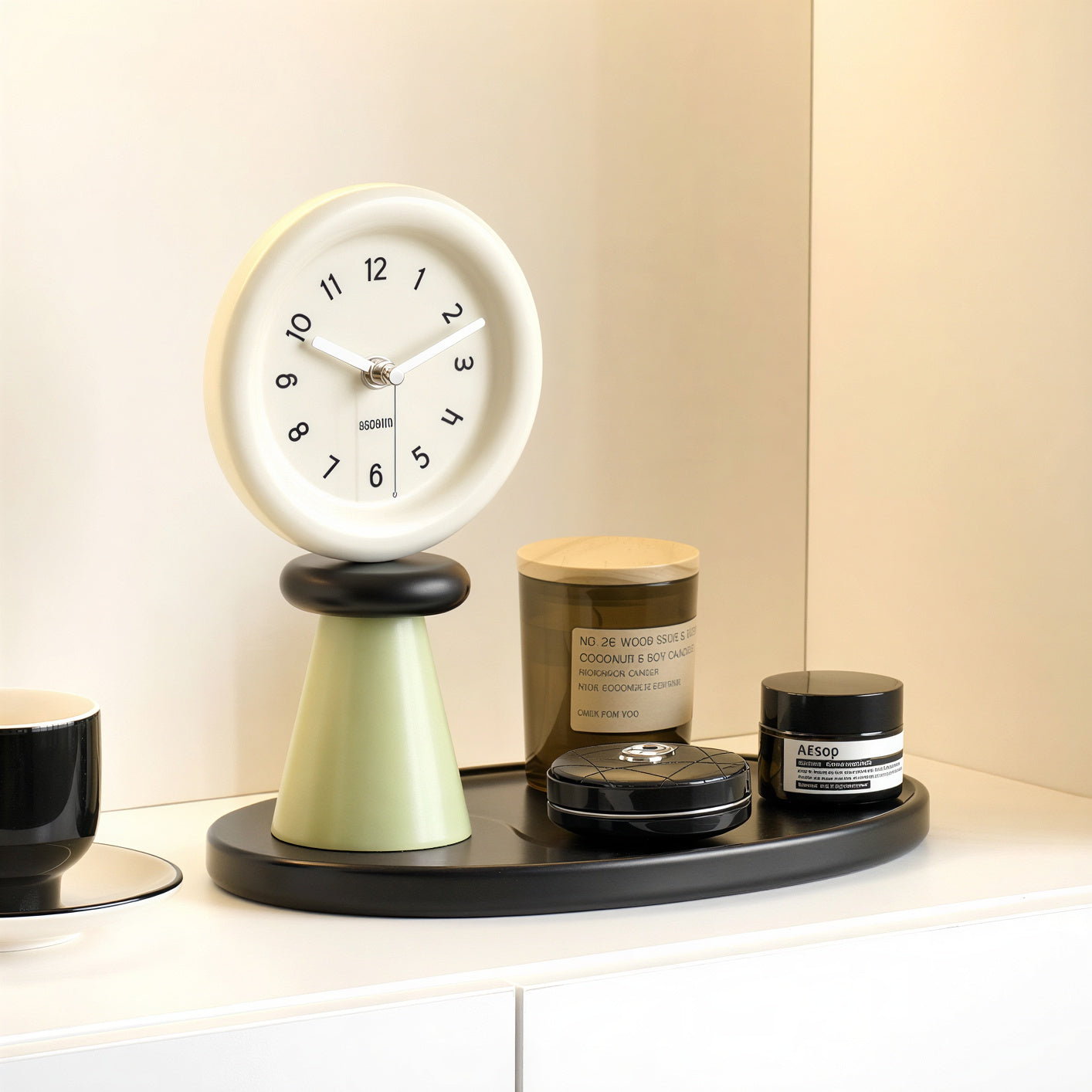 On My Mood Object Tray Table Clock