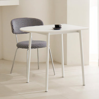 Half-Round White Laminate Dining Table