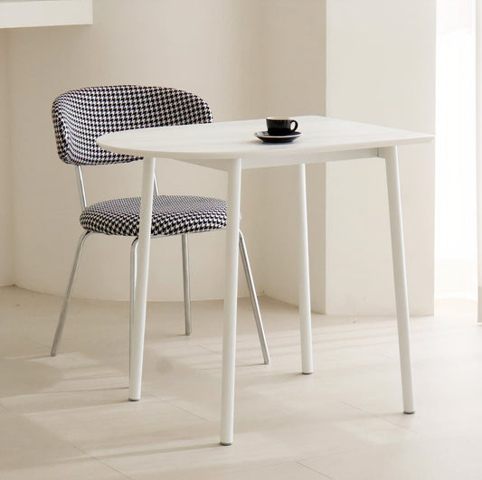 Half-Round White Laminate Dining Table