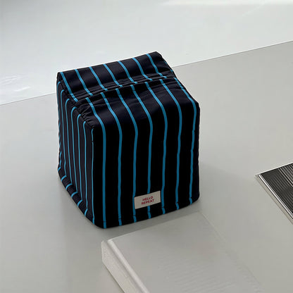Stripe Quilted Square Tissue Box Cover