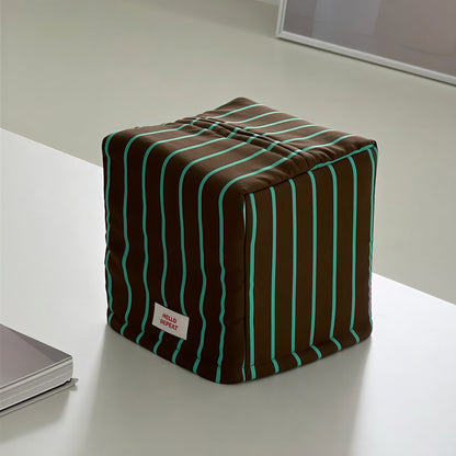 Stripe Quilted Square Tissue Box Cover