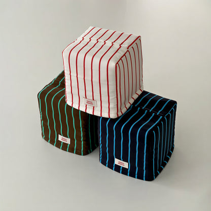 Stripe Quilted Square Tissue Box Cover