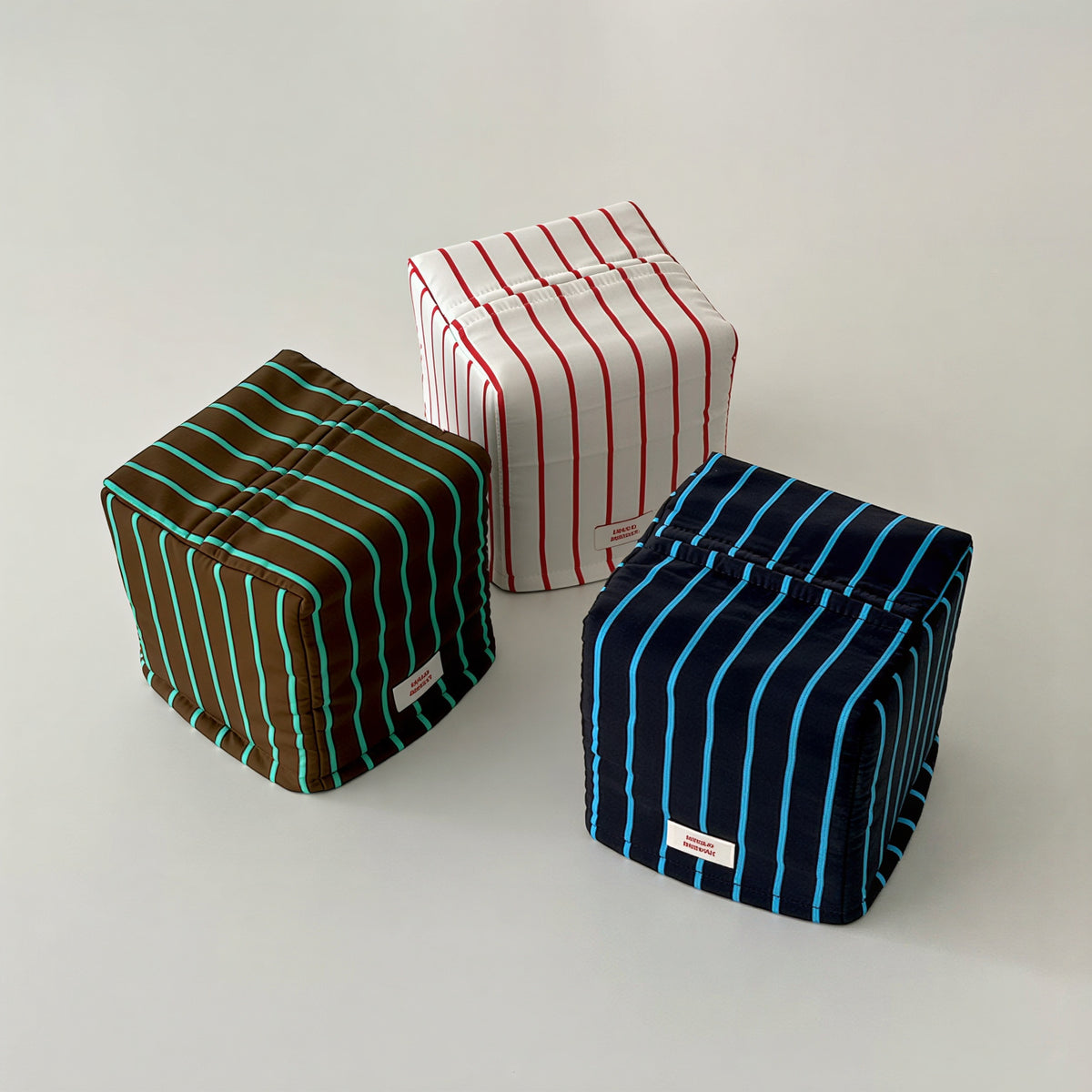 Stripe Quilted Square Tissue Box Cover