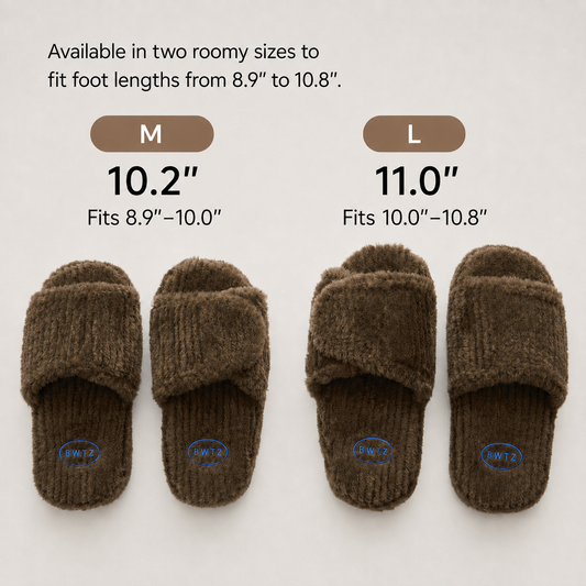 BWTZ Corduroy Velcro Memory Foam Slippers