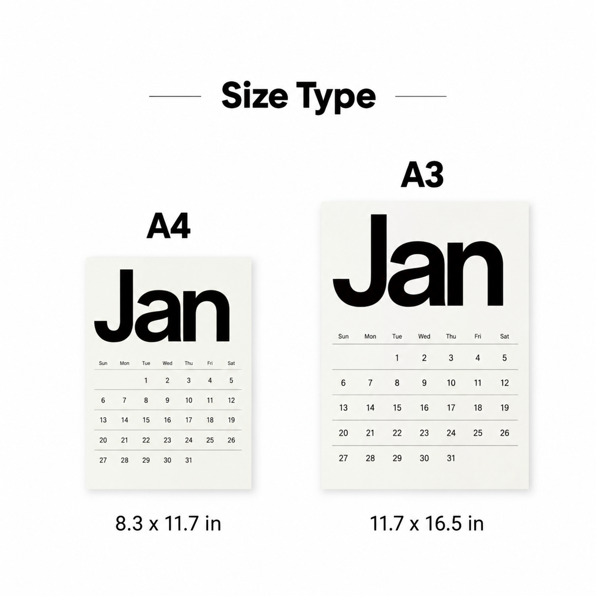 2027 Minimalist Wall Calendar