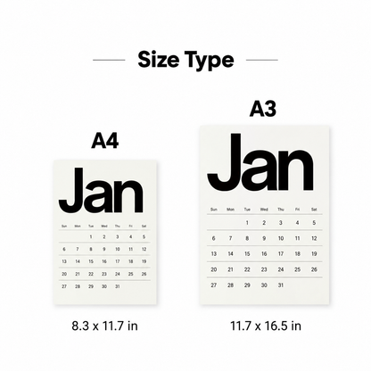 2027 Minimalist Wall Calendar