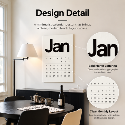 2027 Minimalist Wall Calendar