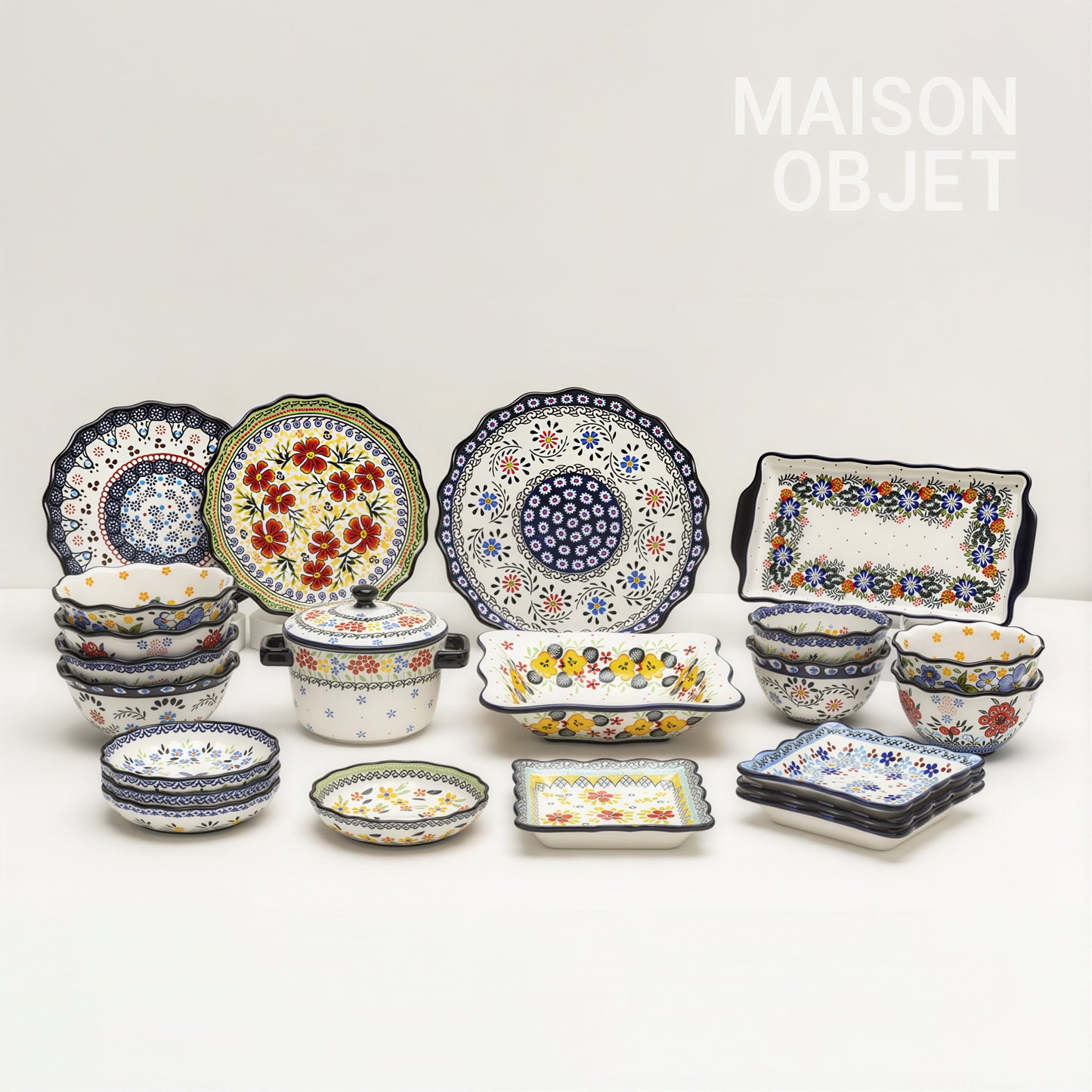 Floral Dinnerware Set for 4 (22-Piece)