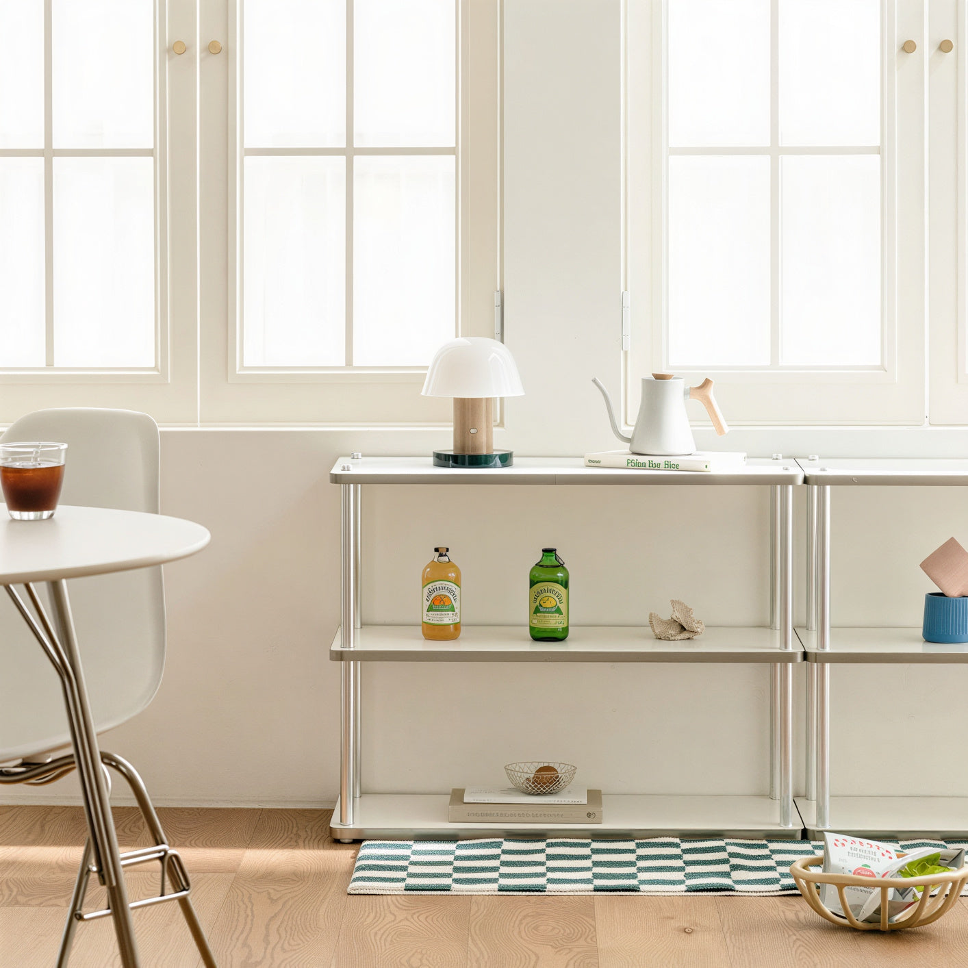 Flat Mid-Century Steel Shelf