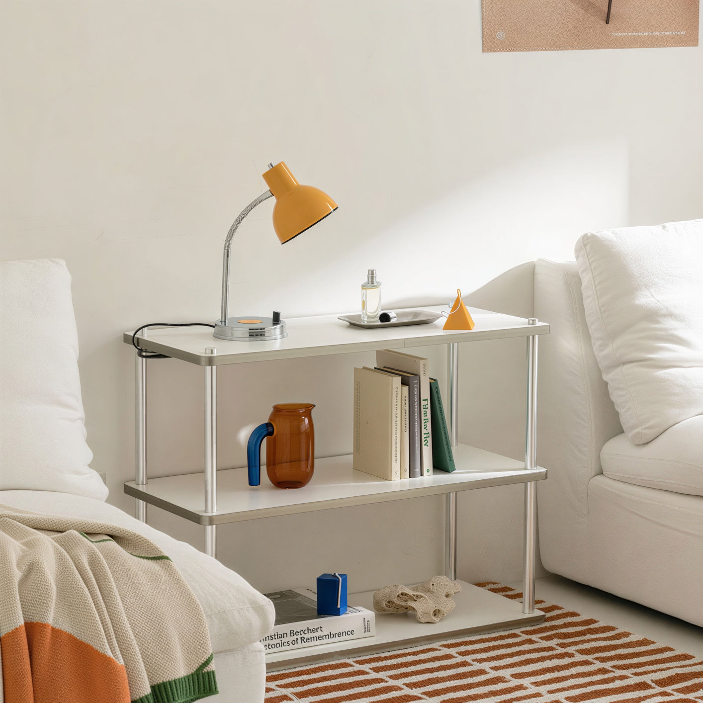 Flat Mid-Century Steel Shelf
