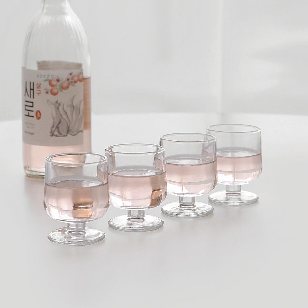 Square Fit Goblet Soju Glass 4-Piece Set