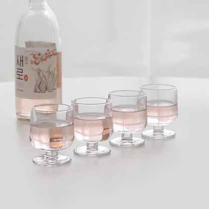 Square Fit Goblet Soju Glass 4-Piece Set