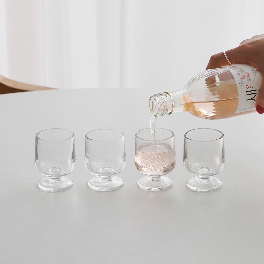 Square Fit Goblet Soju Glass 4-Piece Set - detail view