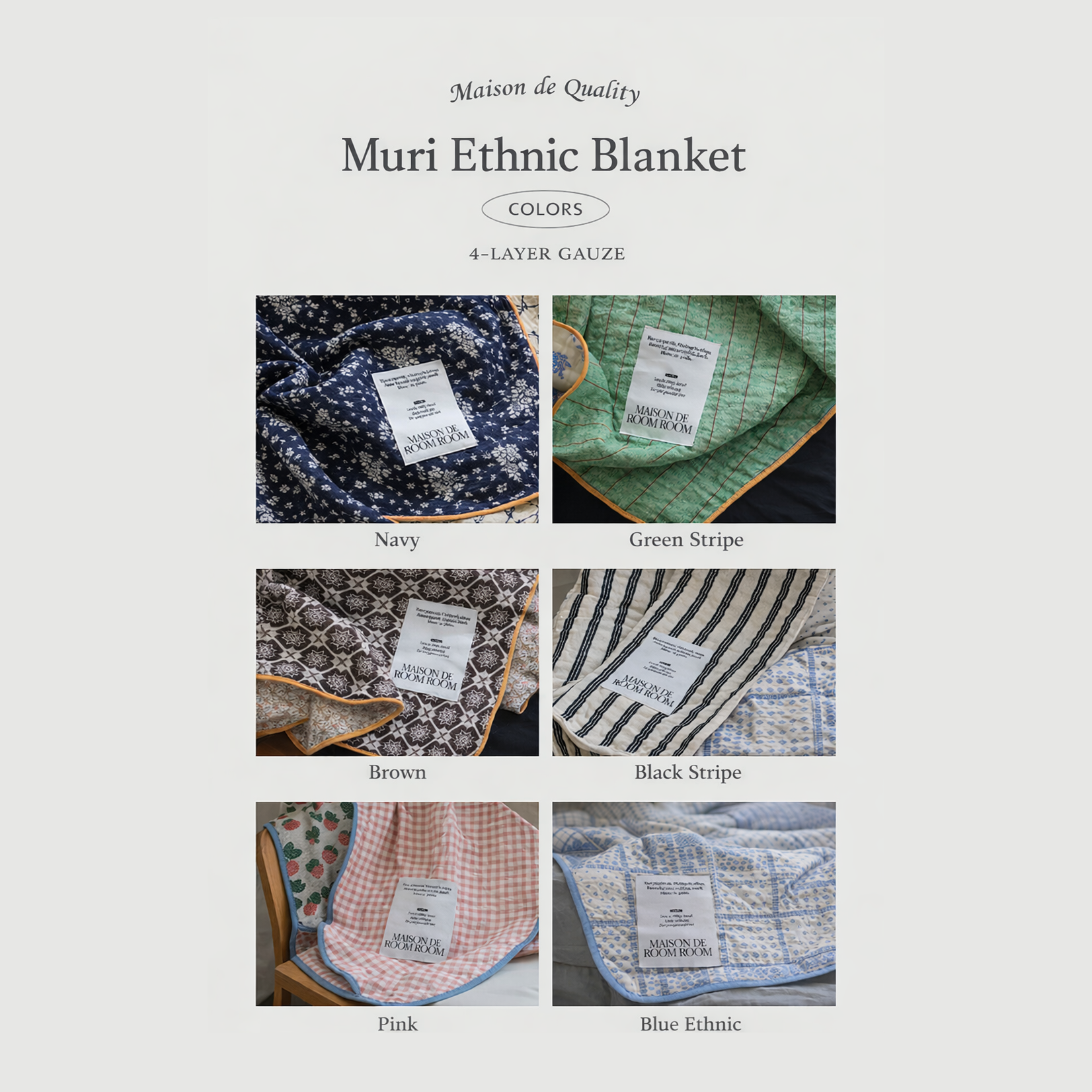 Muli Ethnic Gauze Blanket - image 10 of 10