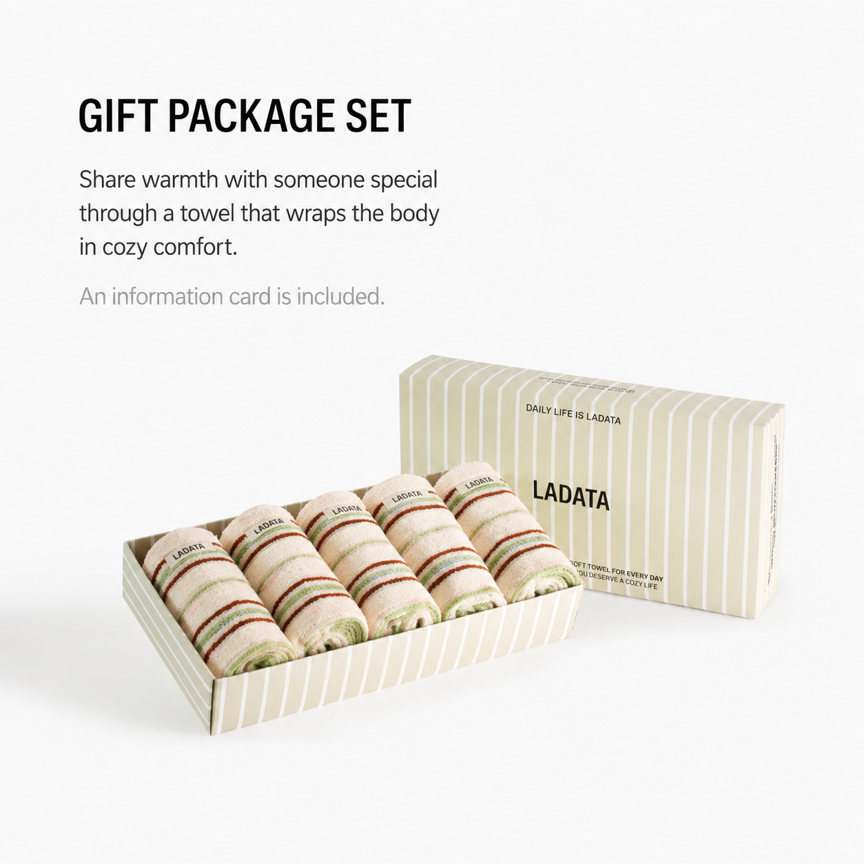 Stripe 40s Combed Cotton Hotel Towel Set (5-Piece)