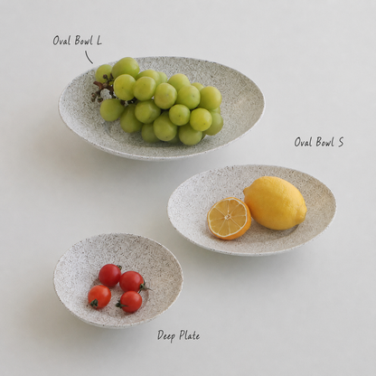 Sato Studio Marble Eggshell Oval Bowl - Large