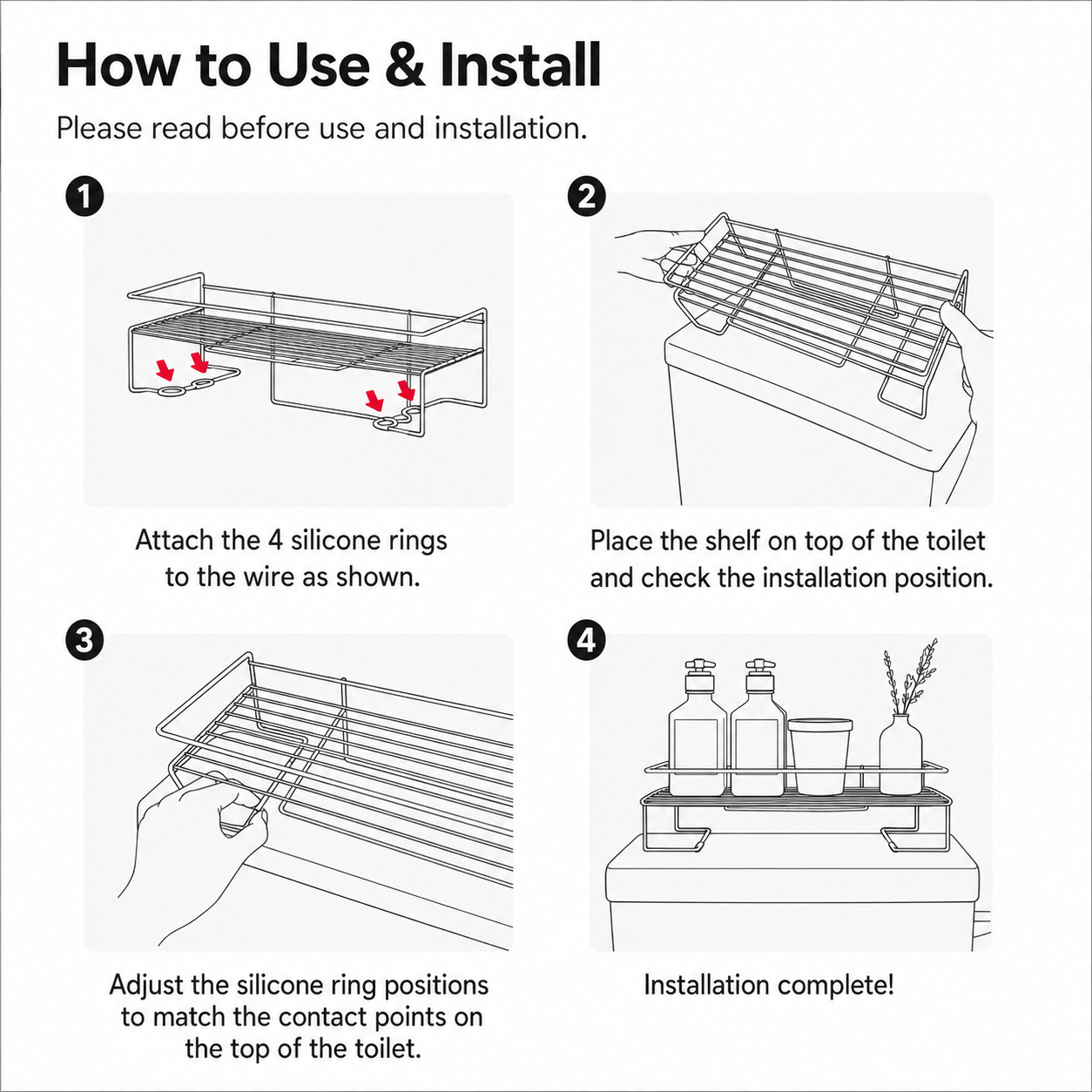 Over-Toilet Stainless Storage Shelf