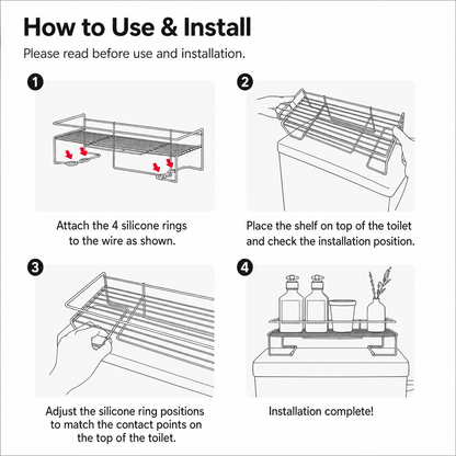 Over-Toilet Stainless Storage Shelf