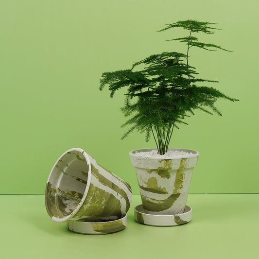 Marbled Plastic Flowerpot