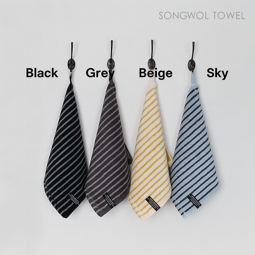 Hotel Collection Stripe & Solid Hanging Towel