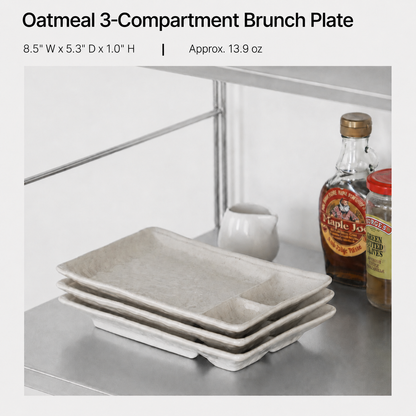 Oatmeal 3-Compartment Brunch Plate