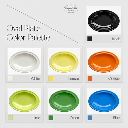 Vivid Color Oval Deep Plate