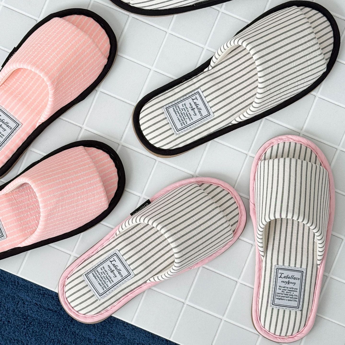 Earth Cozy Stripe Indoor Slippers - close up