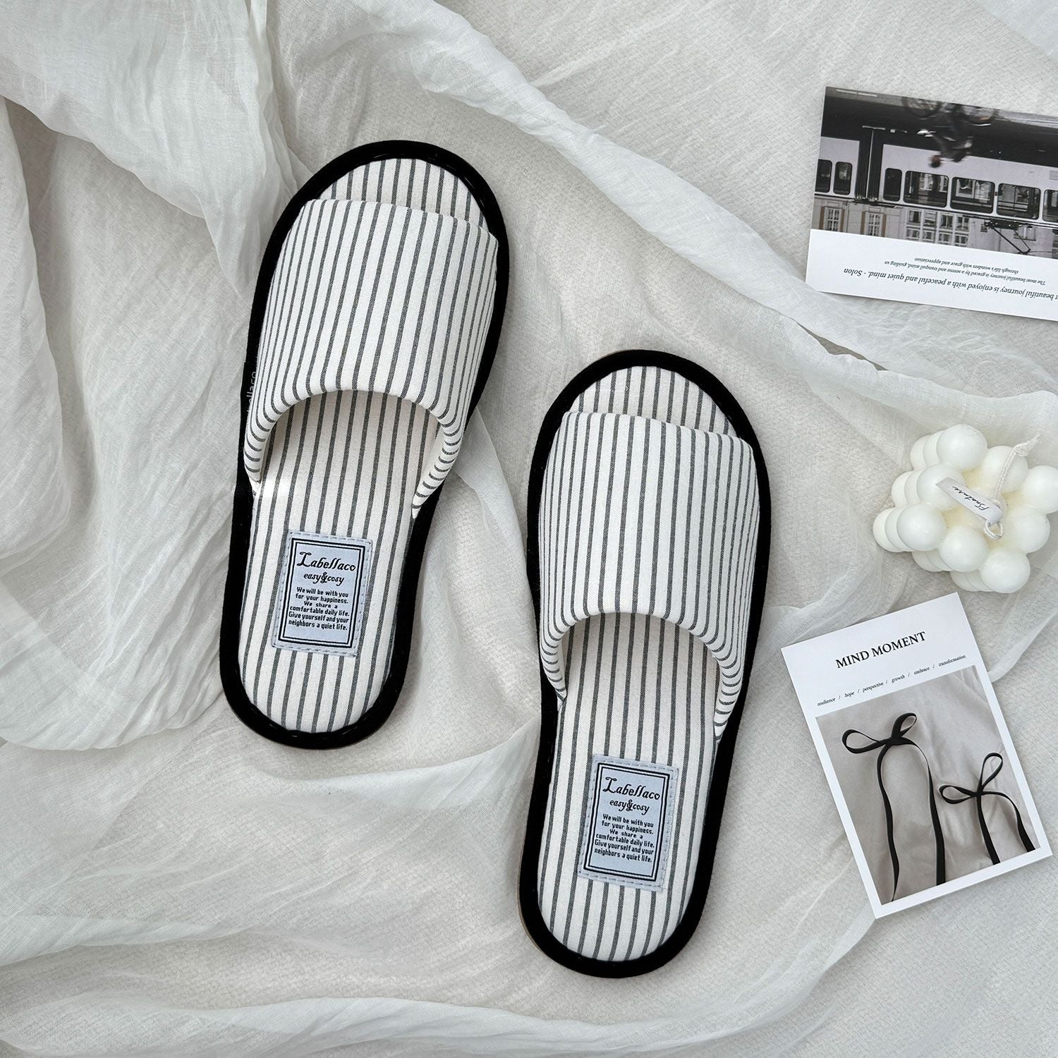 Earth Cozy Stripe Indoor Slippers - image 6 of 10