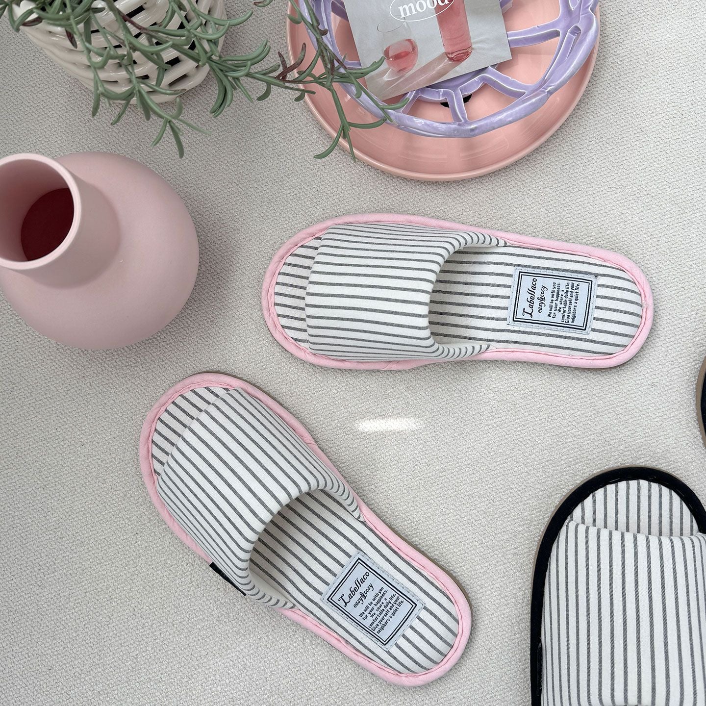 Earth Cozy Stripe Indoor Slippers - image 7 of 10