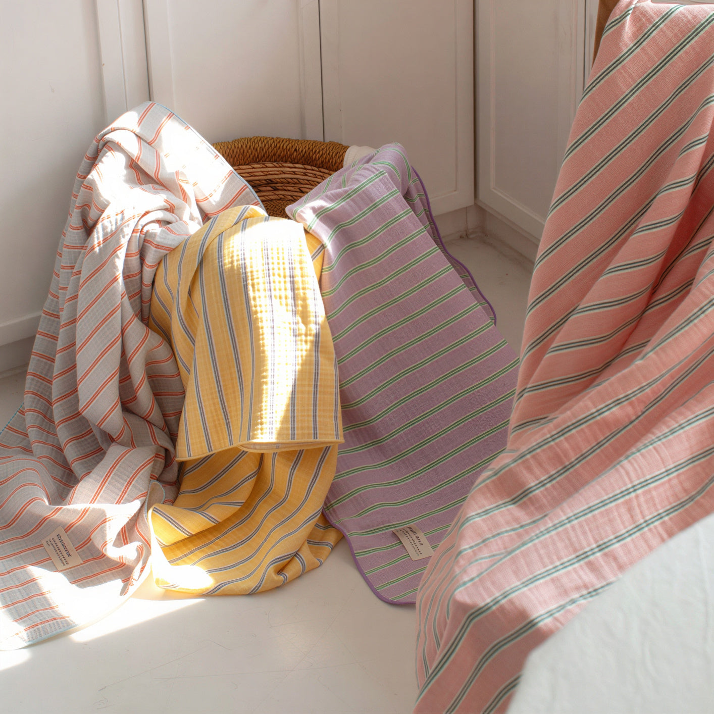 Stripe Triple-Layer Gauze Blanket