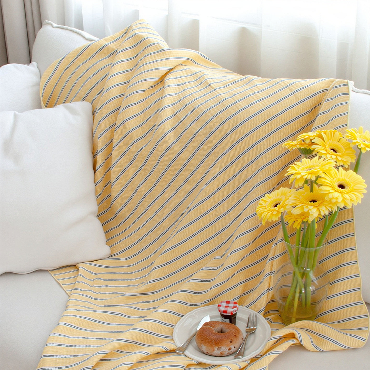 Stripe Triple-Layer Gauze Blanket